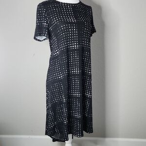 LuLaRoe Black and White Checker Print Carly Dress XS High Low